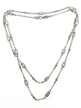 KONSTANTINO 925 Silver Hestia Mother of Pearl Station Necklace 36"
